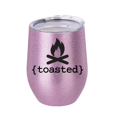 12oz Stainless Steel Stemless Glitter Wine Cup